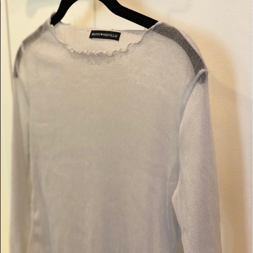 Brandy Melville Sheer Sparkly Top